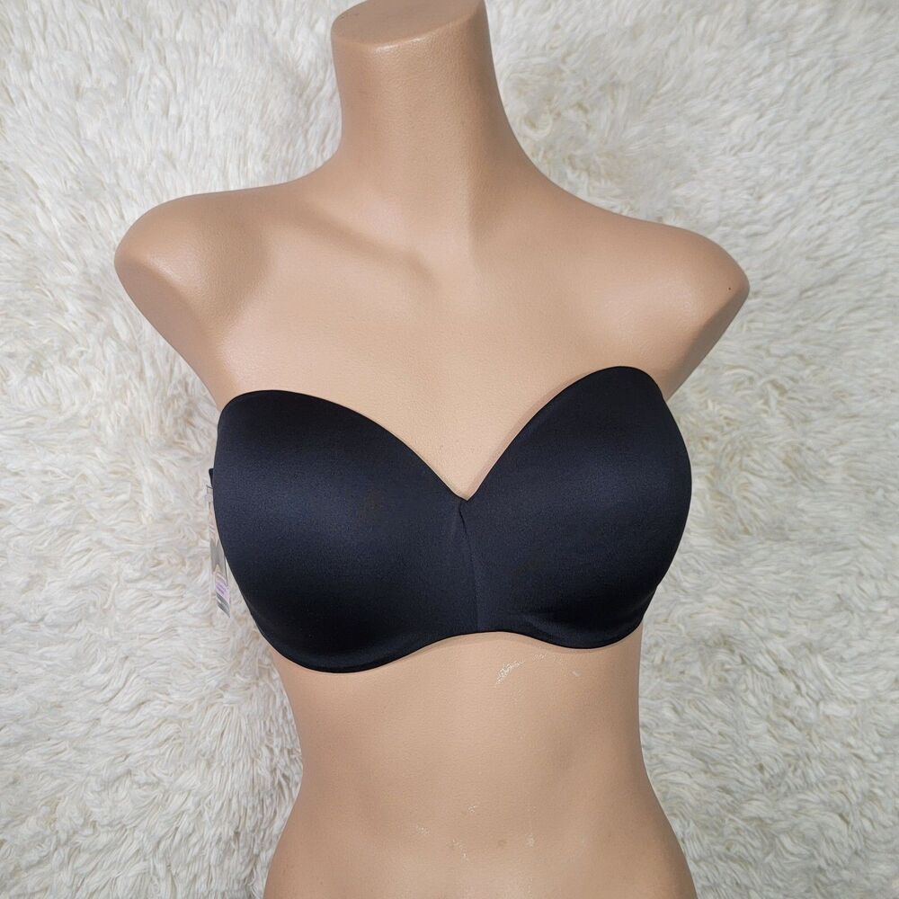 Maidenform Full Coverage Strapless Bra Size 38C Padded Underwire Black NWT I
